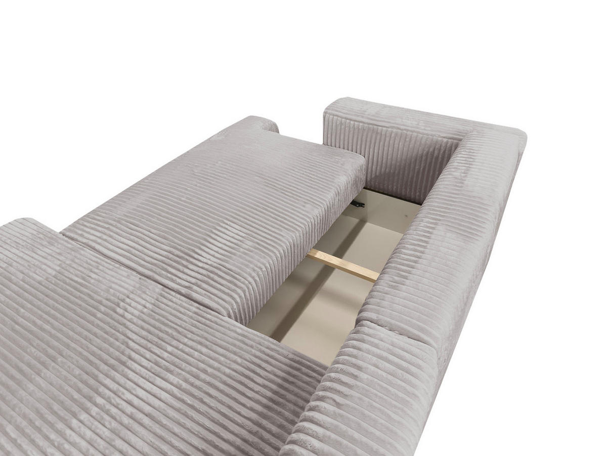 ECKSOFA Luna L rechts Hellgrau aus Cord - Hellgrau, Textil (271/195cm) - KS Home Concept