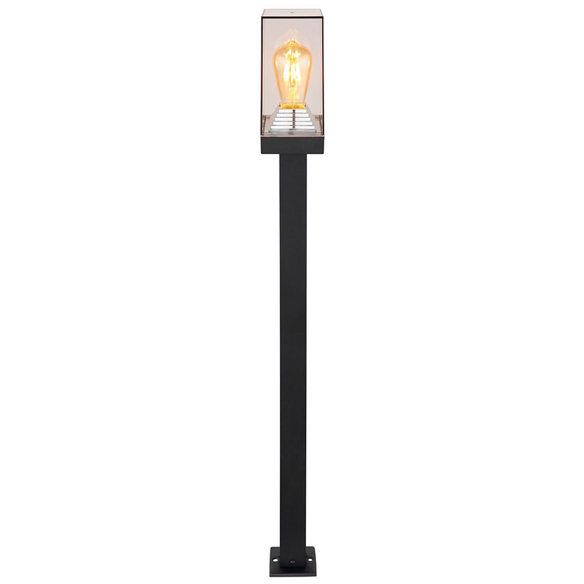 LED STEHLEUCHTE Aluminium Schwarz Klar - Schwarz, Metall (10/10/100cm) - Globo Lighting
