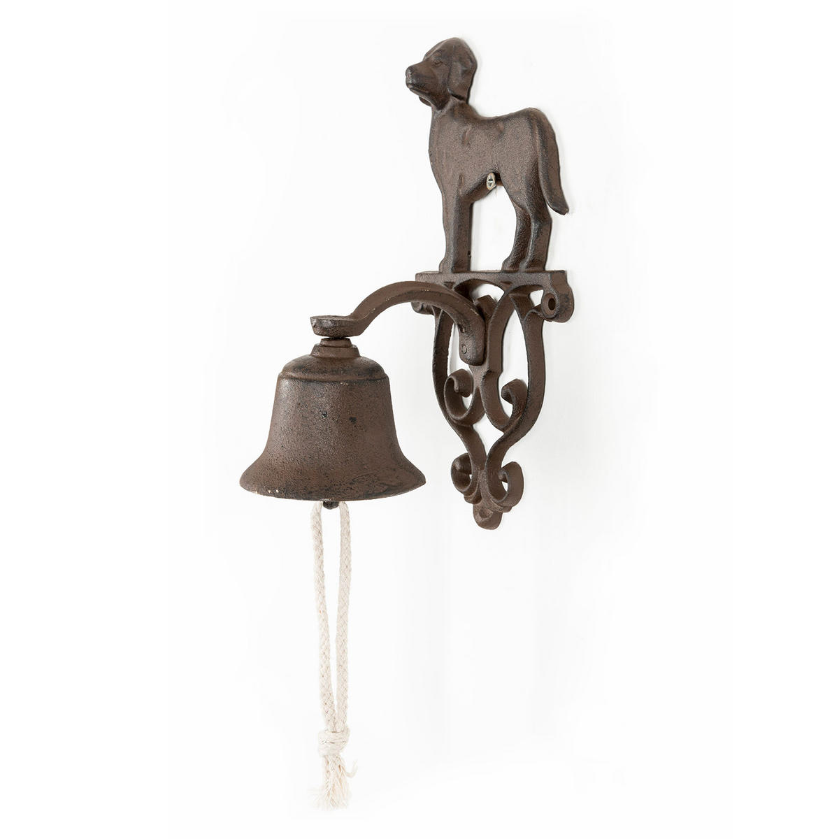 TÜRGLOCKE Gusseisen Hund - Braun, Metall (14/25/14cm) - Homescapes
