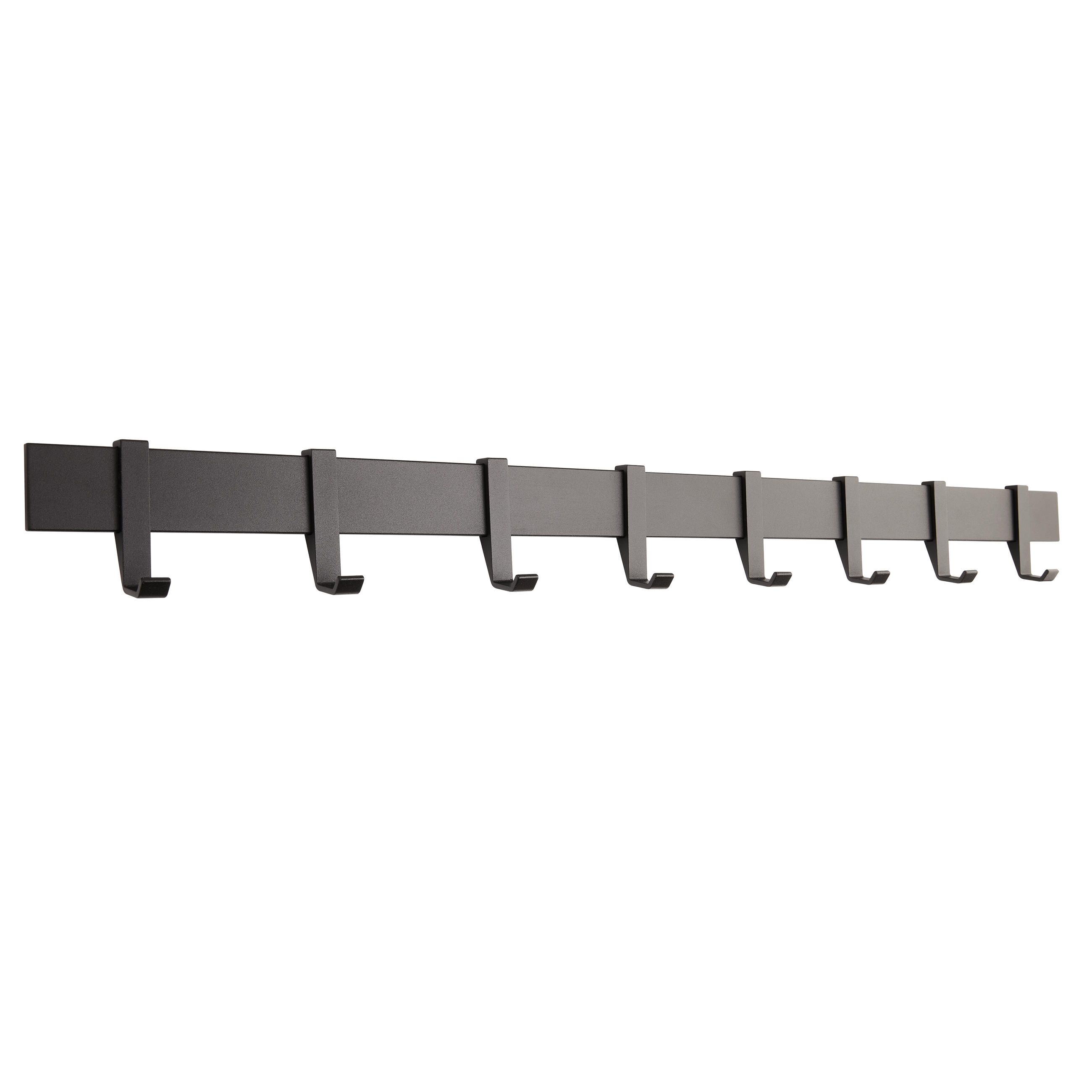 MODERNE GARDEROBENLEISTE Wandgarderobe Matt Schwarz 80 cm - Schwarz, Metall (80/7/5cm) - Designfabrik Hamburg
