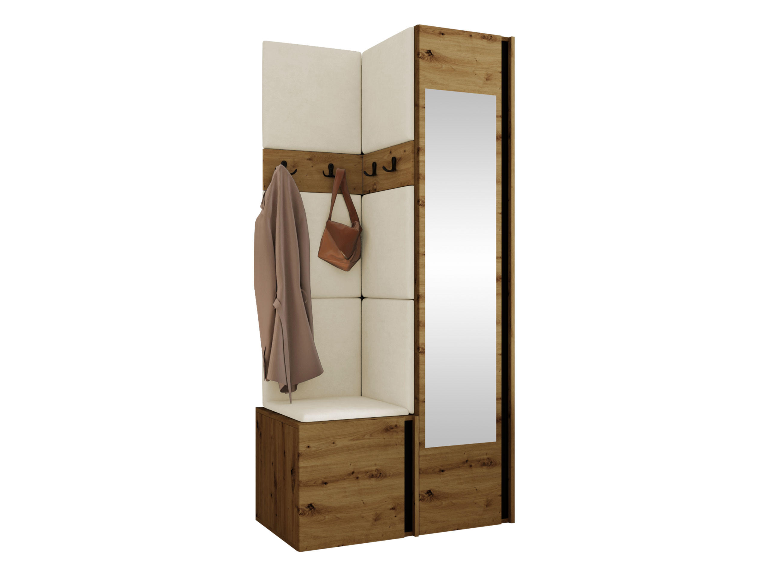 Mirjan24 Garderoben-Set Eiche Artisan, Beige 82x186x46 cm
