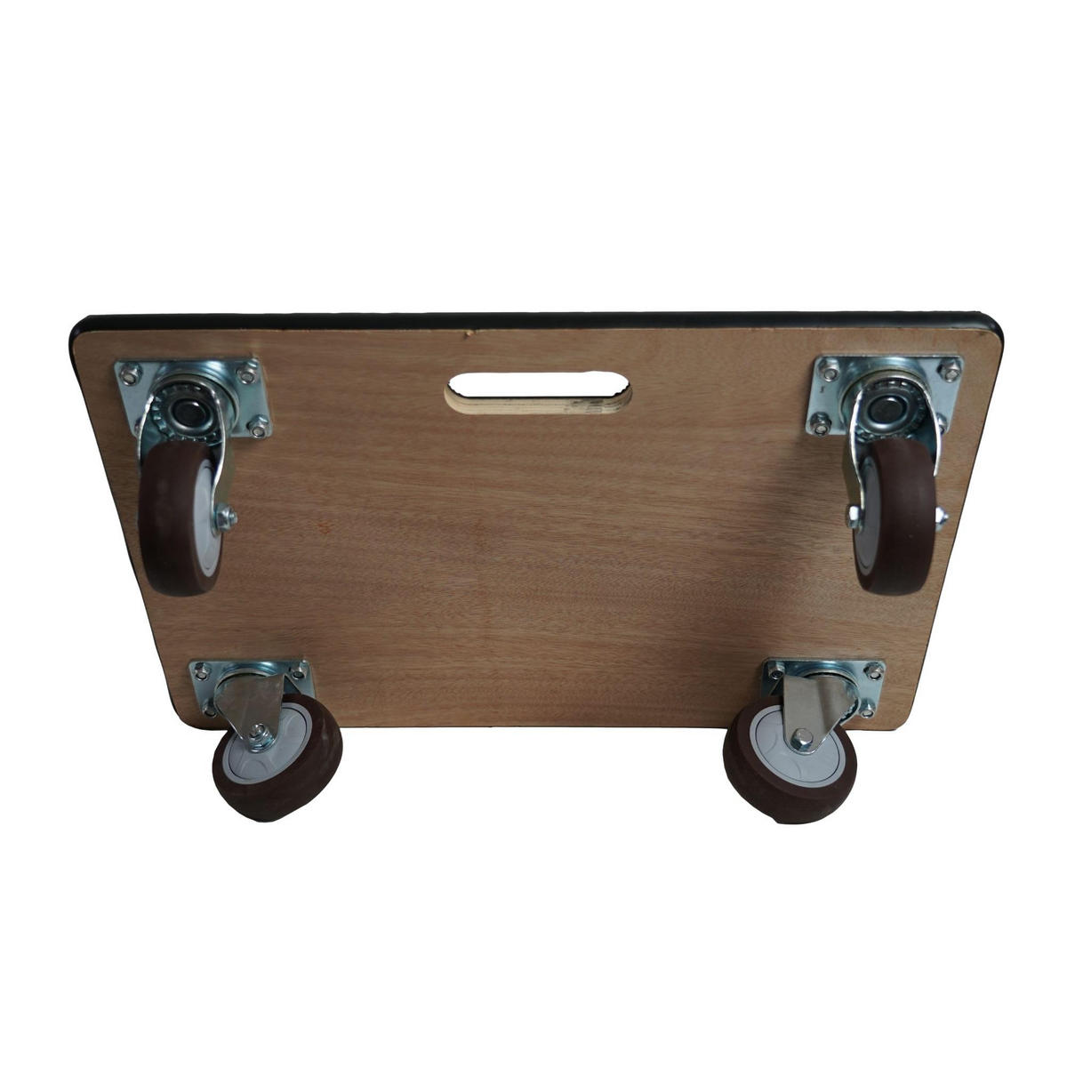 TRANSPORTROLLER 4er-Set mit 4 Rollen 15x40x60 cm Traglast 500kg Sperrholzplatte mit Gummibelag Schwarz - Schwarz, Holzwerkstoff (60/40/15cm) - PROREGAL