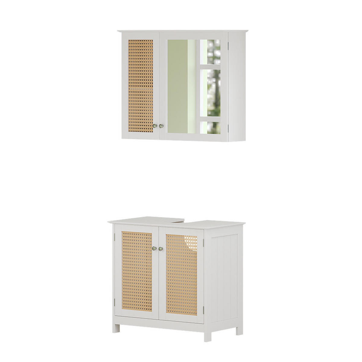 BADMÖBEL-SET Rosario Weiß 2 teilig - Weiß, Holzwerkstoff (60/58/35cm) - Vicco