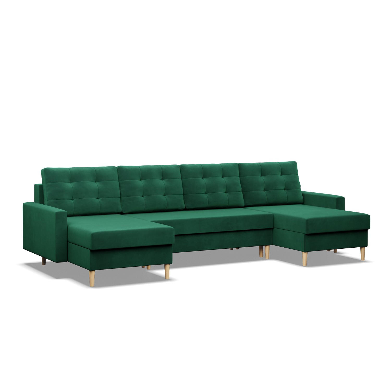 U-ECKSOFA MIT SCHLAFFUNKTION BLANK, Grün - Grün, Textil (294/92/140cm) - Mebligo