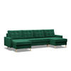 U-ECKSOFA MIT SCHLAFFUNKTION BLANK, Grün - Grün, Textil (294/92/140cm) - Mebligo