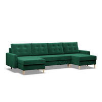 U-ECKSOFA MIT SCHLAFFUNKTION BLANK, Grün - Grün, Textil (294/88/140cm) - Mebligo