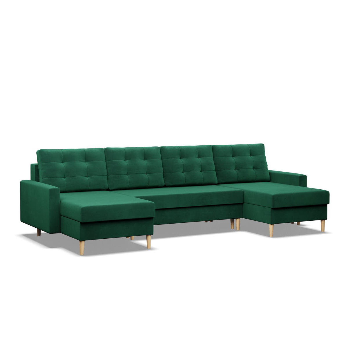 U-ECKSOFA MIT SCHLAFFUNKTION BLANK, Grün - Grün, Textil (294/88/140cm) - Mebligo