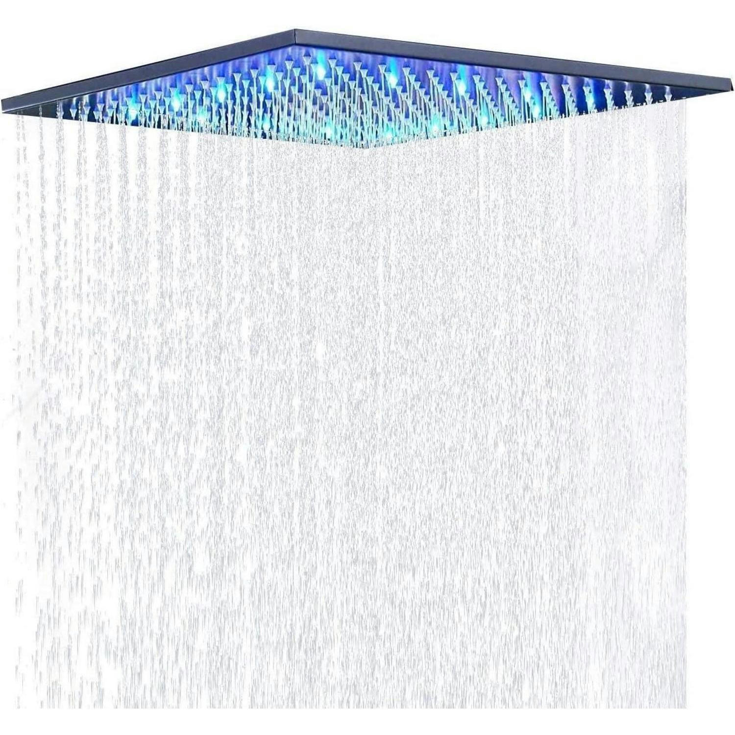 DUSCHKOPF LED Deckenbrause 30 x 30 cm mit Farbwechsel Schwarz - Anthrazit, Metall (30/12.7/30cm)