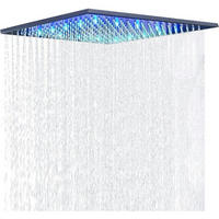 DUSCHKOPF LED Deckenbrause 30 x 30 cm mit Farbwechsel Schwarz - Anthrazit, Metall (30/12.7/30cm)