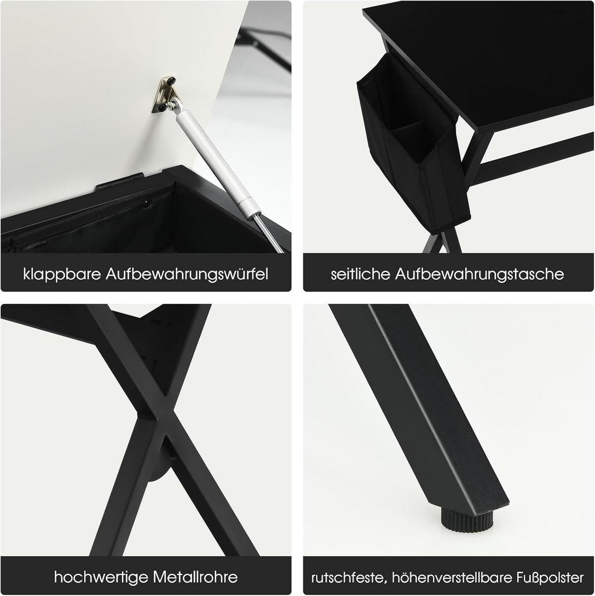 SKRIVBORD 74 cm Svart - Svart, Trä (60/120/74cm) - COSTWAY