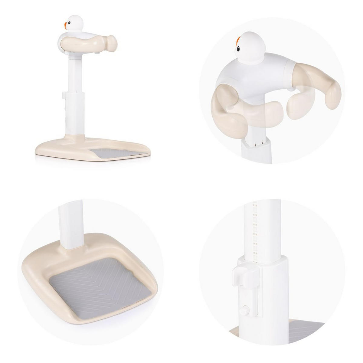 KINDERDUSCHSTÄNDER Duck beige höhenverstellbar, rutschfester Standfuß, ab 12 Monate, bis 30 kg - Beige, Kunststoff (40/43cm) - Chipolino