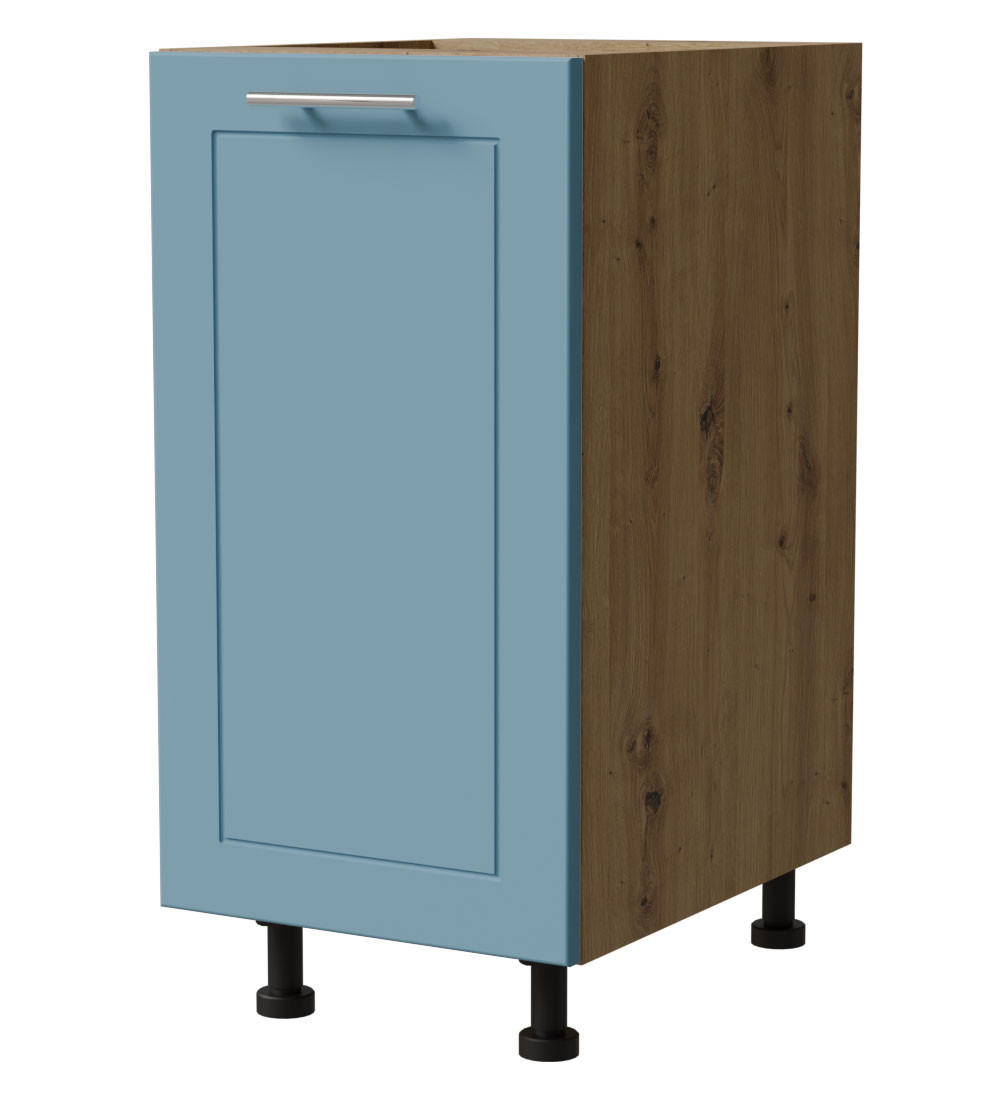 Feldmann-Wohnen Unterschrank Blau, Eiche Artisan 40x82x50 cm