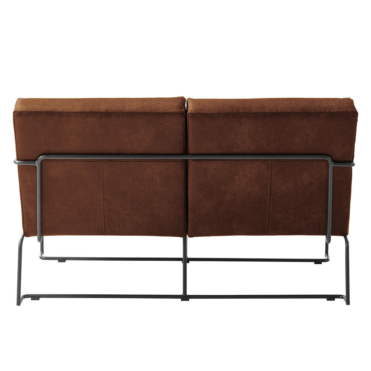 2-SITZER SOFA - Antiklederlook - Braun, Textil (121/81/78cm) - home24