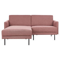 2-SITZER-ECKSOFA Polyester Rosa linksseitig Breda - Pink, Textil (192/155cm) - Beliani