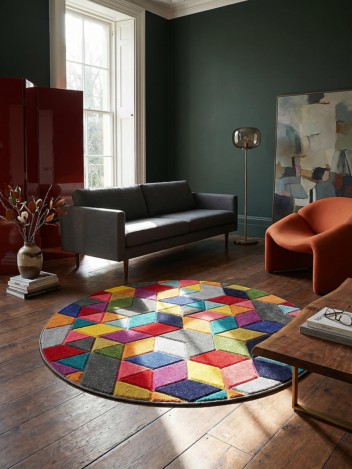 TEPPICH MEON Ø 160 cm - Multicolor, Textil (160/160cm) - KADIMA DESIGN