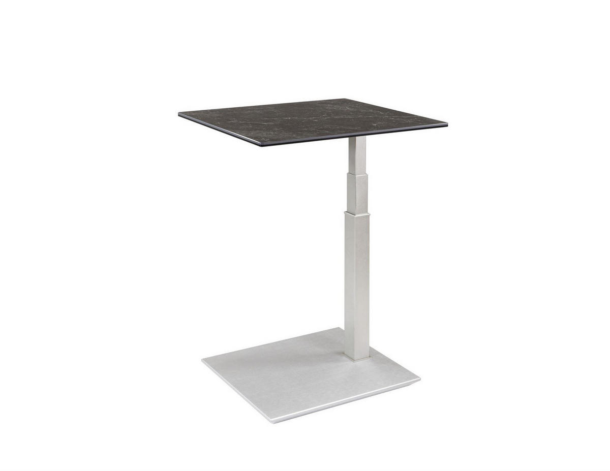 BEISTELLTISCH Chandra 55x47x54 höhenverstellbar Perlsilber/Keramik - Grau, Keramik (55/47/54cm) - 58aufmkessel