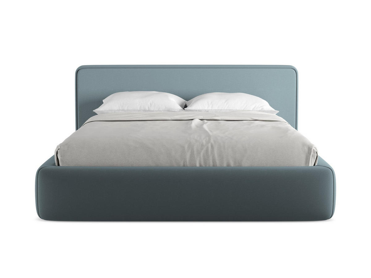 POLSTERBETT mit Bettkasten und Lattenrost 200x225 Blau - Blau/Blaugrau, Kunststoff/Textil (160/200cm) - Makamii
