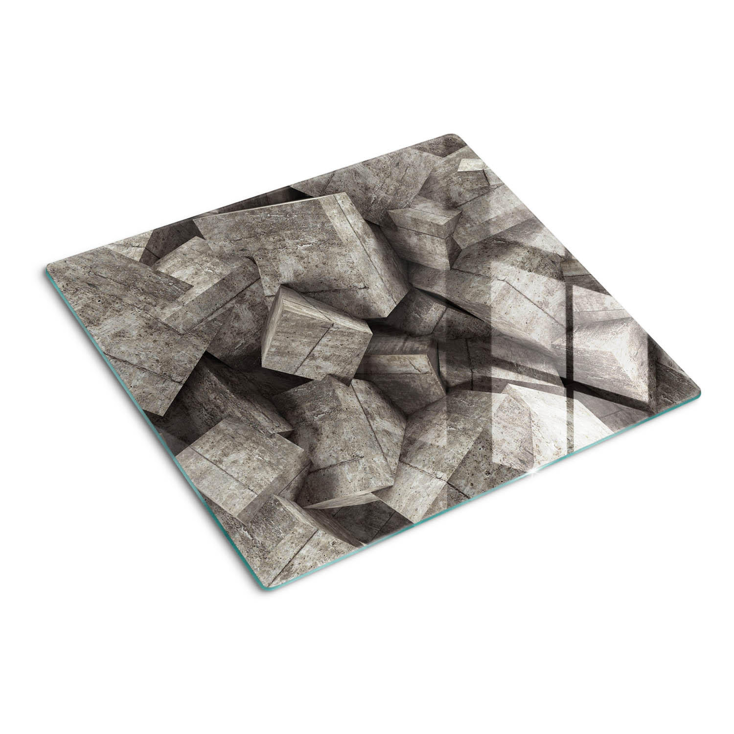 GLASPLATTE 60x52 cm Betonwürfel - Grau, Glas (60/0.4/52cm) - TULUP
