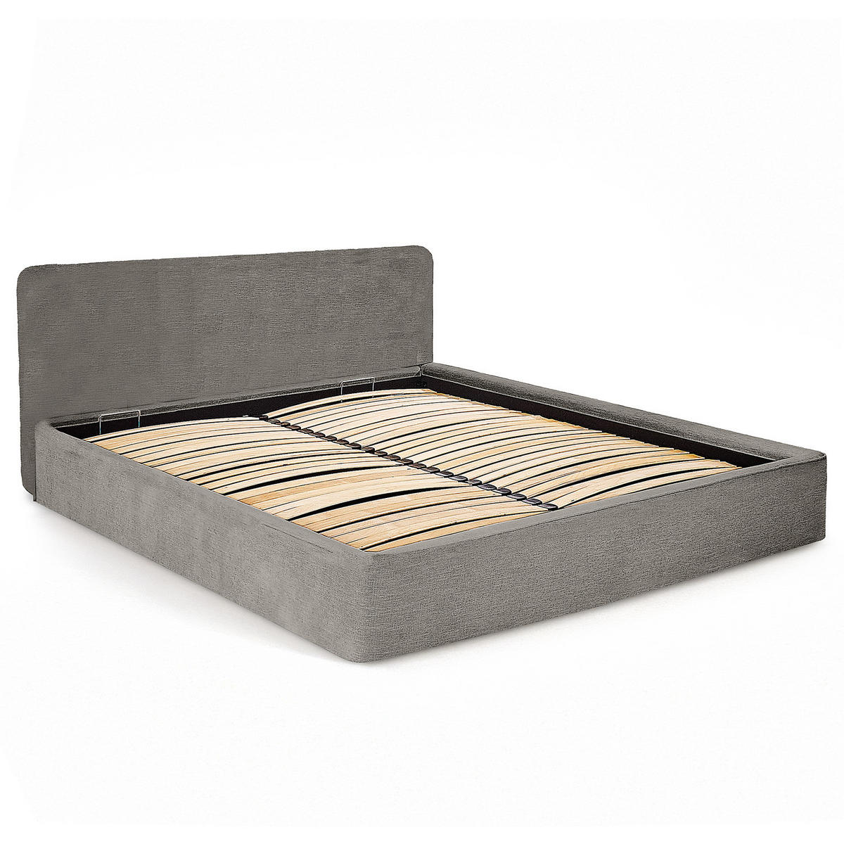 POLSTERBETT - Dunkelgrau, Holz/Textil (140/200cm) - home24