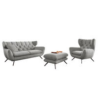 SITZGRUPPE CHARME Hellgrau - Hellgrau, Textil (200/94/95cm) - KAWOLA