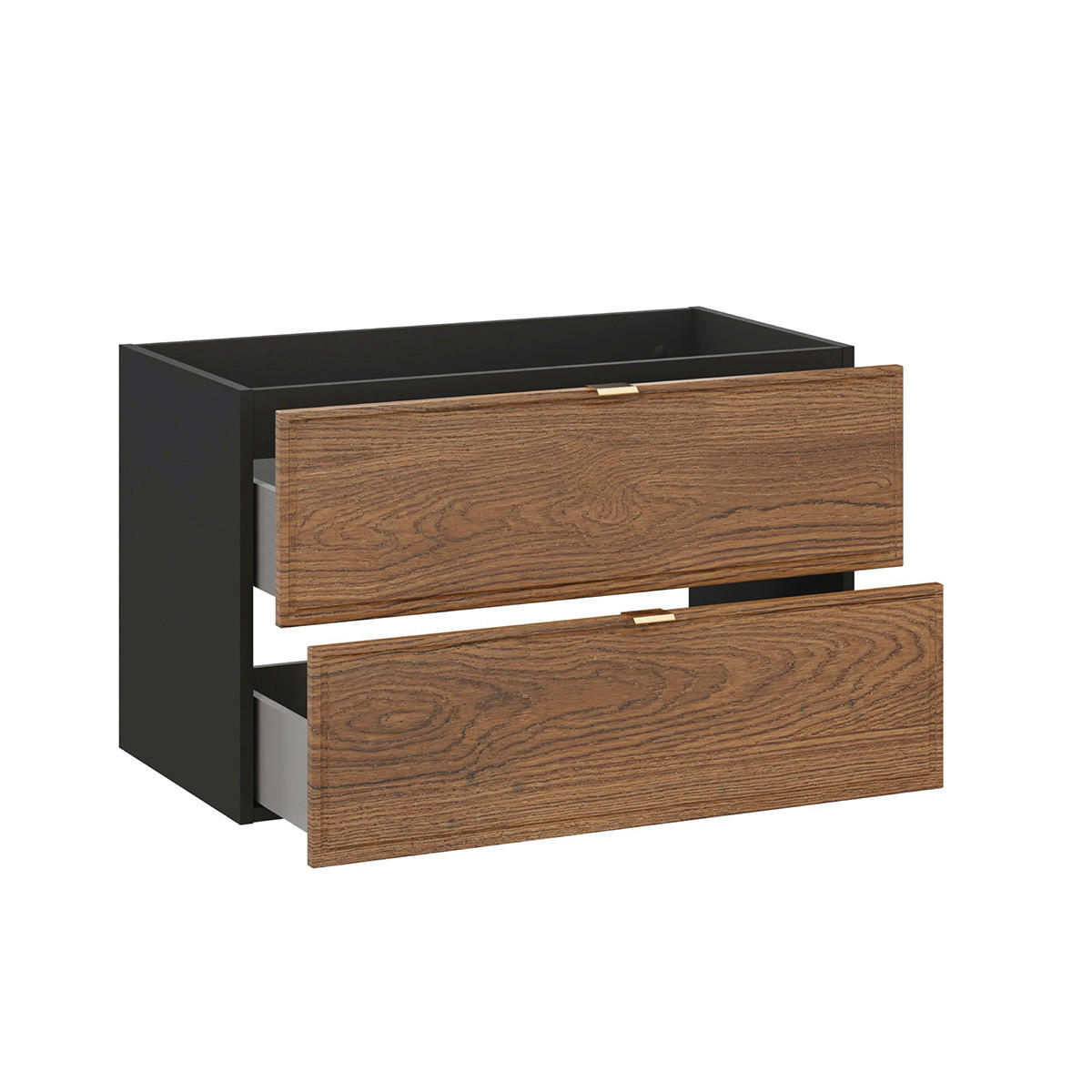 WASCHTISCHUNTERSCHRANK 80.2cm Elena Holz und Schwarz - Schwarz, Holzwerkstoff (80.2/52/46cm) - Petits-meubles