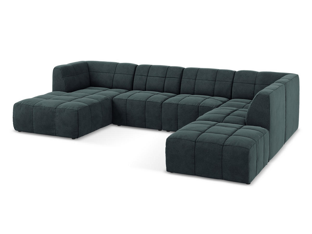 2-SITZER-SOFA Bouclé Stoff Grau - Silberfarben/Schwarz, Holzwerkstoff/Kunststoff (174/75/94cm) - Makamii