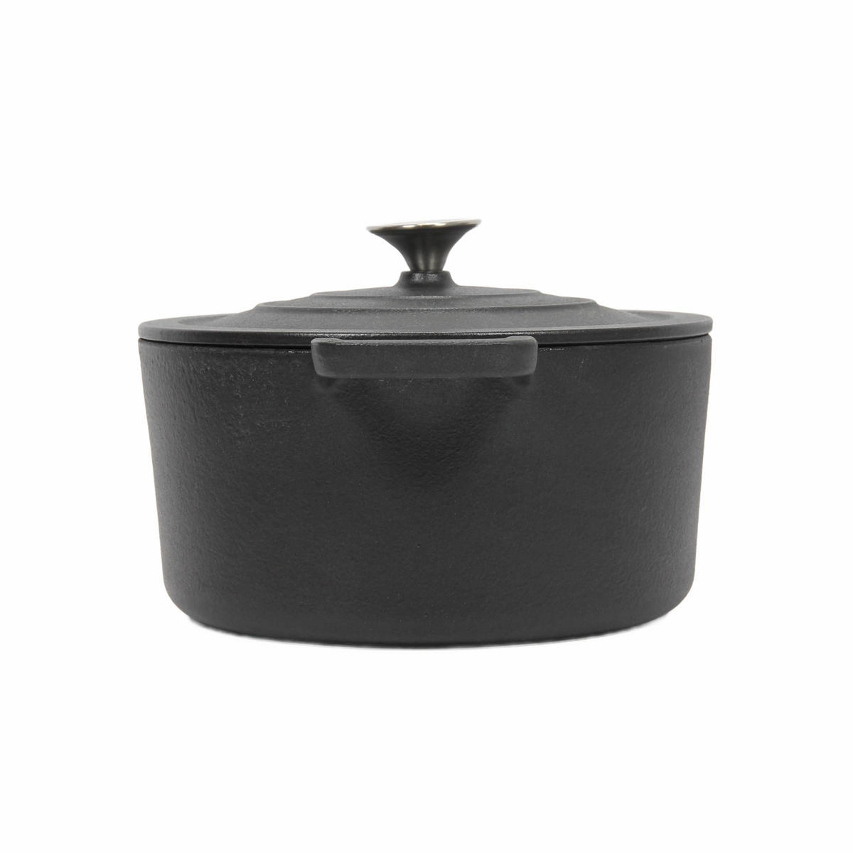 GUSSEISENKESSEL mit Deckel Ø 24 cm - Schwarz, Metall (24cm)