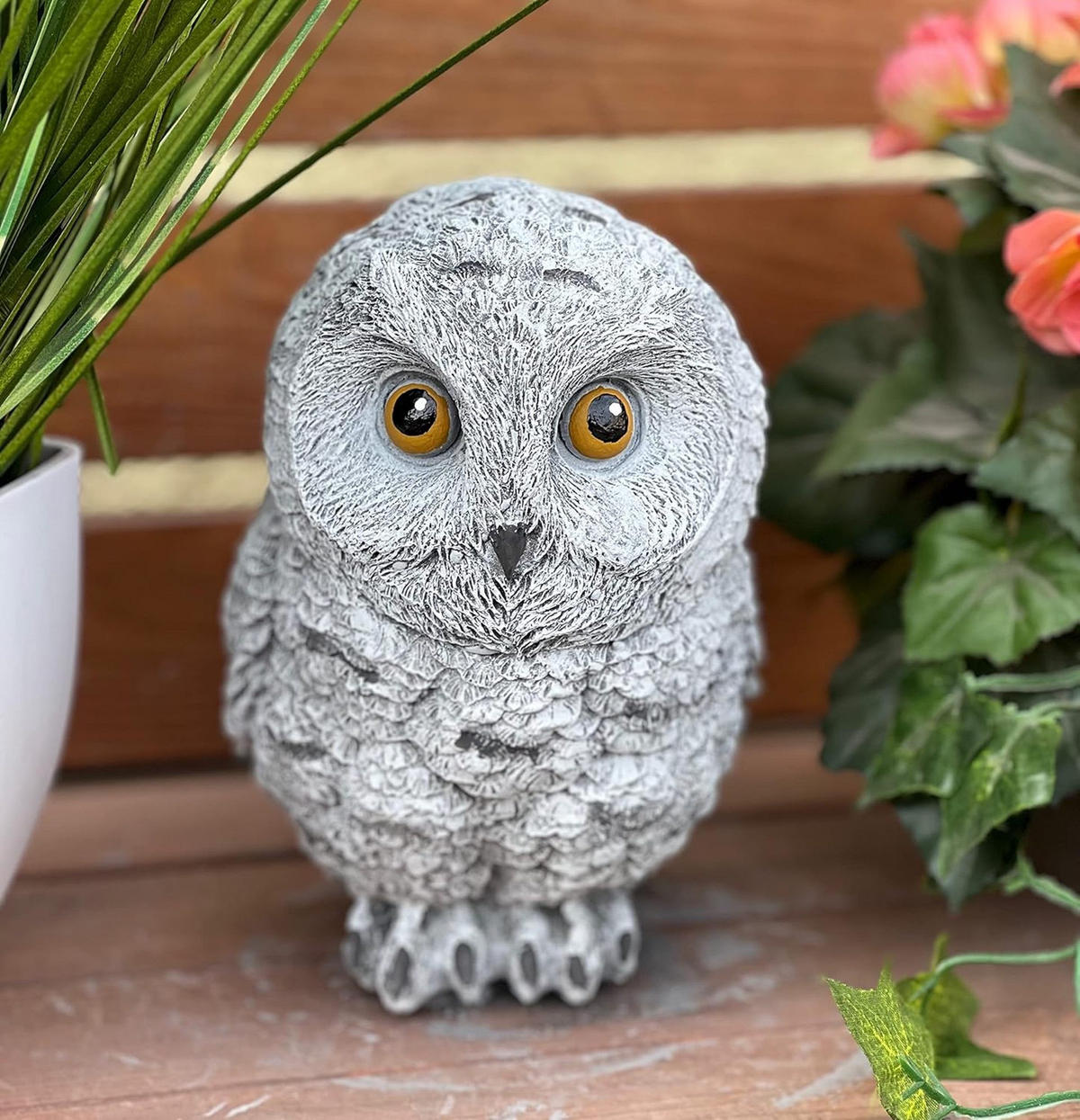 STEINFIGUR Eule Lilibet frostfest Steinguss - Grau, Stein (12/12/17cm) - stoneandstyle