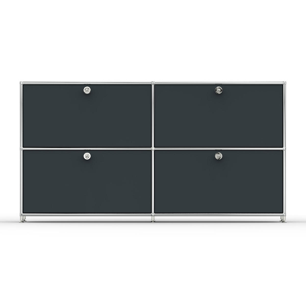 AKTENSCHRANK, 4 Schubladen & Schloss, Breite 152 cm, Anthrazitgrau - Chromfarben/Silberfarben, Metall (40/80.5/152.2cm) - Versee