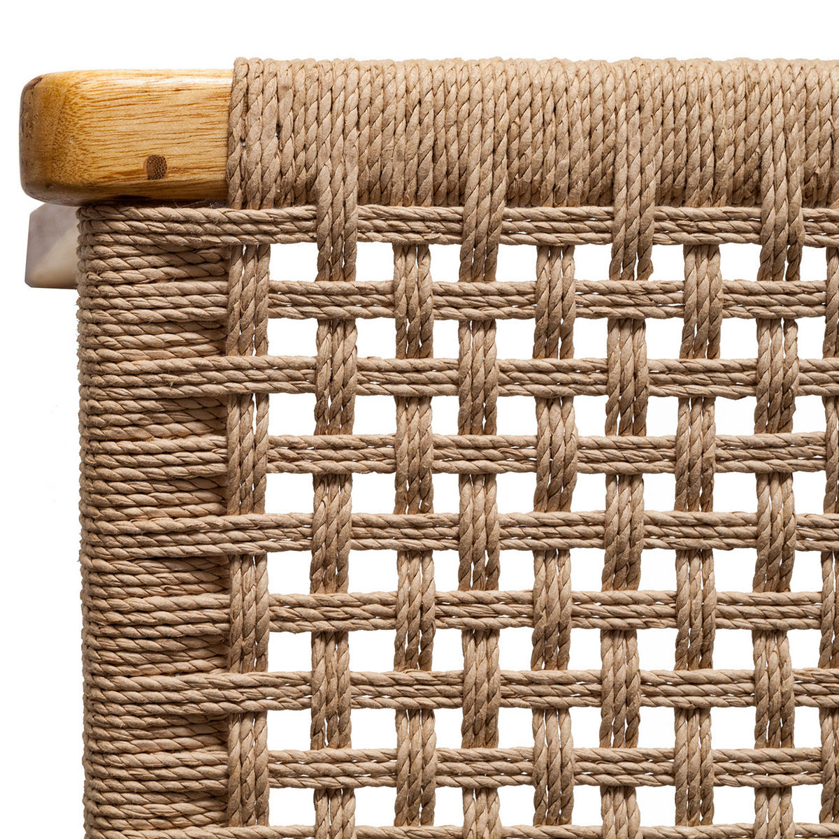 HOCKER - Papiergeflecht / Teakholz massiv, Natur / Teak - Teakfarben, Naturmaterialien (65/44/35cm) - home24