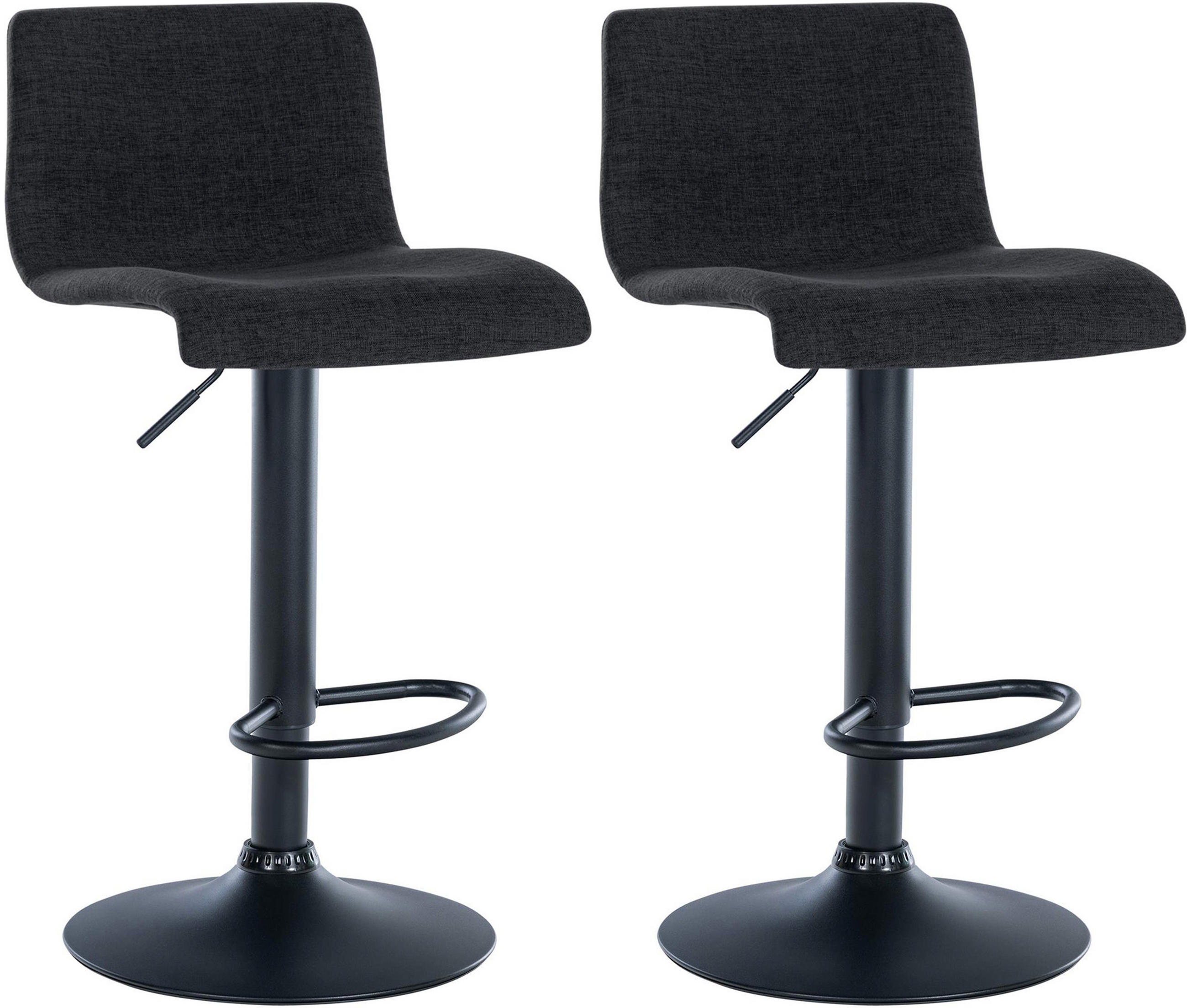 BARHOCKER 2er Set Brandon Stoff schwarz - Schwarz, Textil/Metall (39/104/36cm) - TPFLiving
