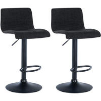 BARHOCKER 2er Set Brandon Stoff schwarz - Schwarz, Textil/Metall (39/104/36cm) - TPFLiving