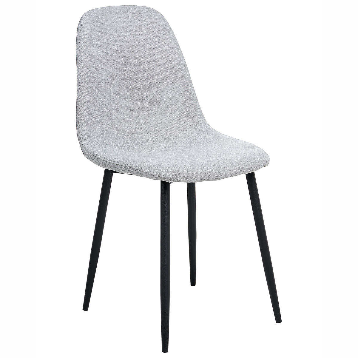 ESSZIMMERSTUHL 4er-Set Hellgrau Crandall - Hellgrau/Schwarz, Textil (44/87/53cm) - Beliani