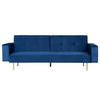 3-SITZER-SCHLAFSOFA Samtstoff Marineblau Visnes - Hellblau, Textil (218/80/81cm) - Beliani