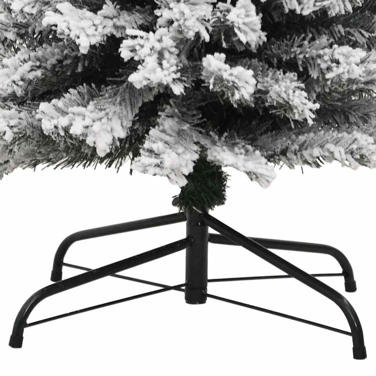 WEIHNACHTSBAUM Künstlicher Schlank Mit Schnee Grün 180 Cm Pvc - Grün, Kunststoff (180cm) - vidaXL