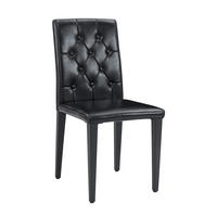 STUHL-SET DE-36651 4 Stück mit PU-Bezug und Metallbeinen Schwarz - Schwarz, Metall (46/89/42cm) - ComfortXL