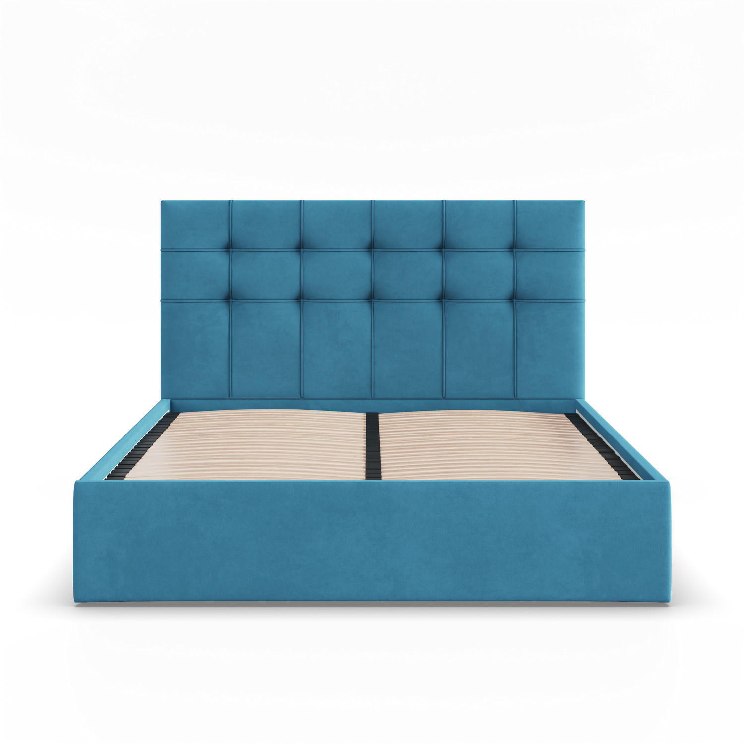 POLSTERBETT MIT KOPFTEIL 180x200 ohne Bettkasten SORIA, Blau - Blau, Textil (180/200cm) - Mebligo