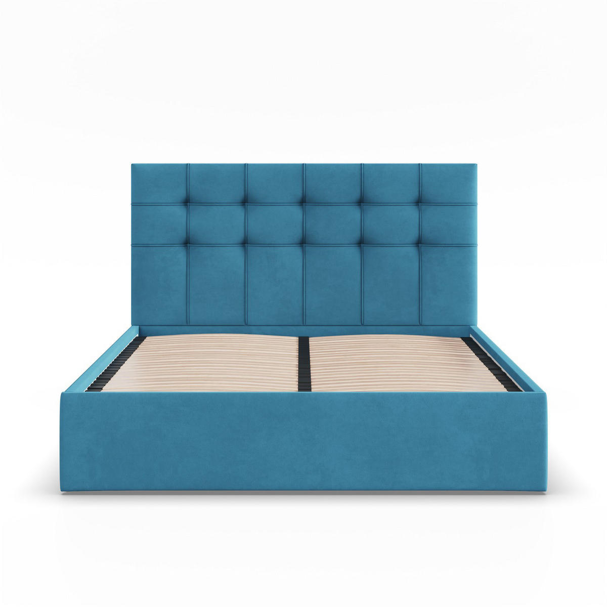 POLSTERBETT MIT KOPFTEIL 160x200 ohne Bettkasten SORIA, Blau - Blau, Textil (160/200cm) - Mebligo