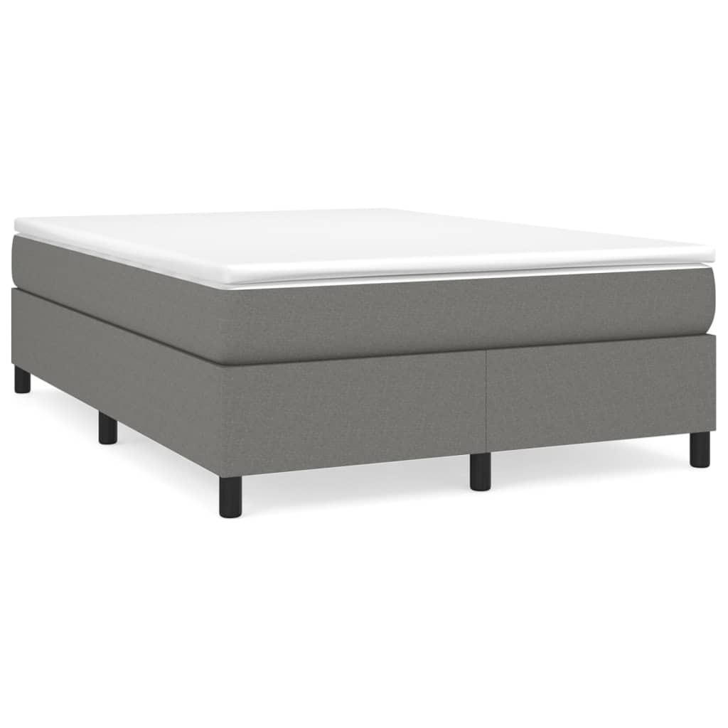 BOXSPRINGBETTGESTELL Dunkelgrau 140/200 Cm Stoff - Dunkelgrau, Textil (140/200cm) - vidaXL