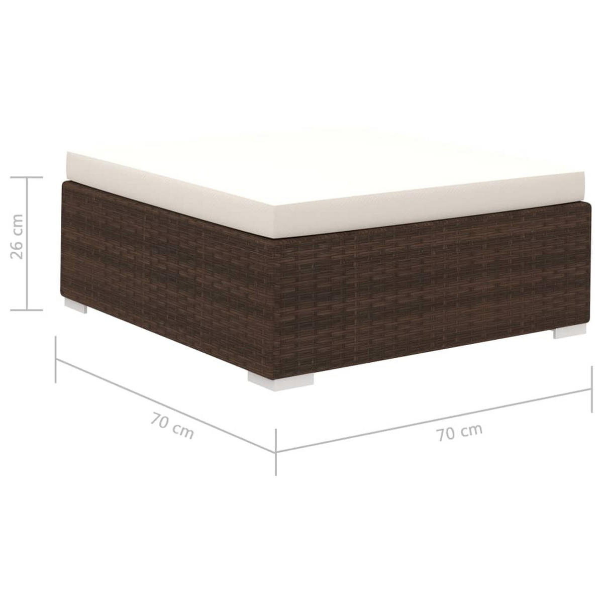 GARTEN-LOUNGE-SET Mit Auflagen 8-teilig Poly Rattan Braun - Creme/Braun, Kunststoff - vidaXL