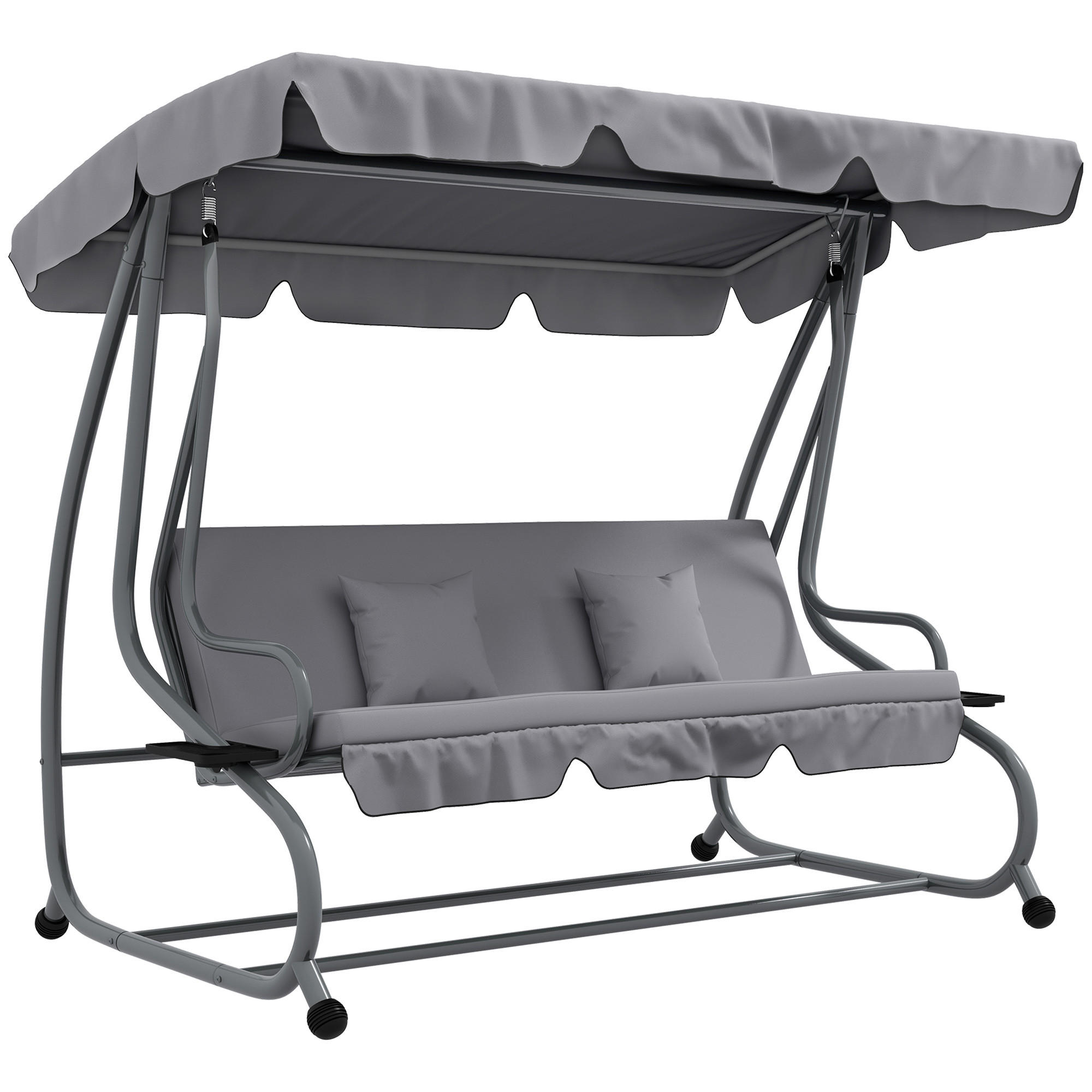 HOLLYWOODSCHAUKEL, Stahl, Grau, 200L x 120B x 164H cm - Grau, Metall (120/164/200cm) - Outsunny
