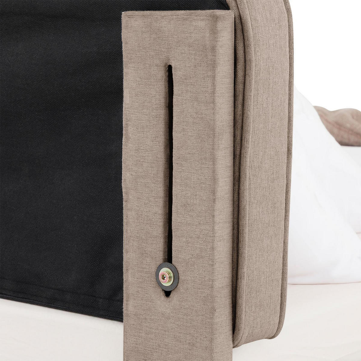 POLSTERBETT LATINI 160x200 cm greige - Greige, Textil (160/200cm) - IDIMEX