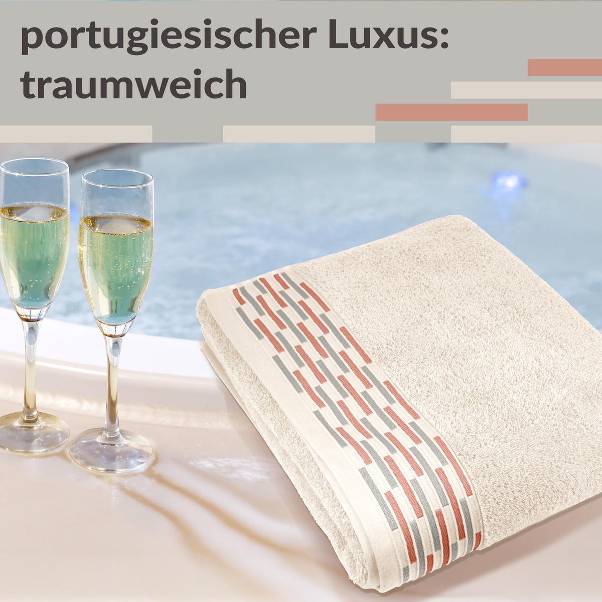 BADETUCH extra groß Lugano Natur 90x180 cm - Naturfarben, Textil (90/180cm) - Lashuma