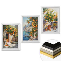 WANDBILDER 3er-Set - 40x60 cm Weißer Rahmen - Gemalte Zitruslandschaften - Weiß, Kunststoff (40/60cm) - ArtPrintCave