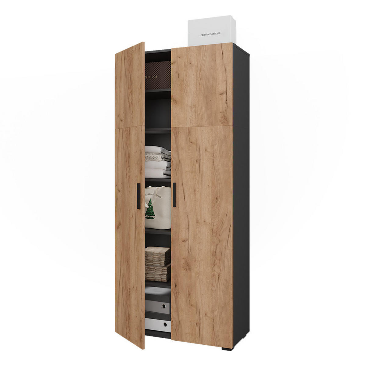 Anthrazit, Holzwerkstoff (80/183.8/37cm) - Vicco