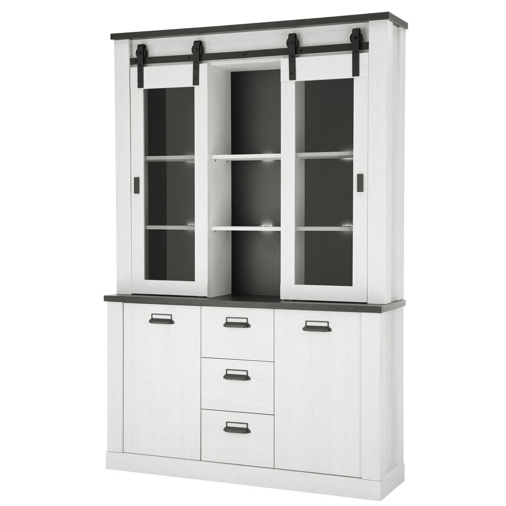 BUFFET Shelton-61 - Weiß, Holzwerkstoff (133/201/38cm) - Lomado