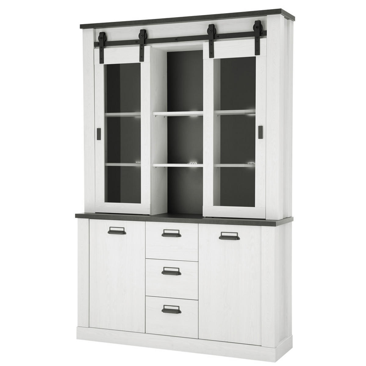 BUFFET Shelton-61 - Weiß, Holzwerkstoff (133/201/38cm) - Lomado