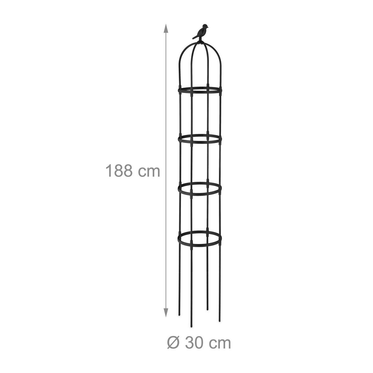 2XRANKHILFE - Schwarz, Kunststoff/Metall (30/188/30cm) - Relaxdays