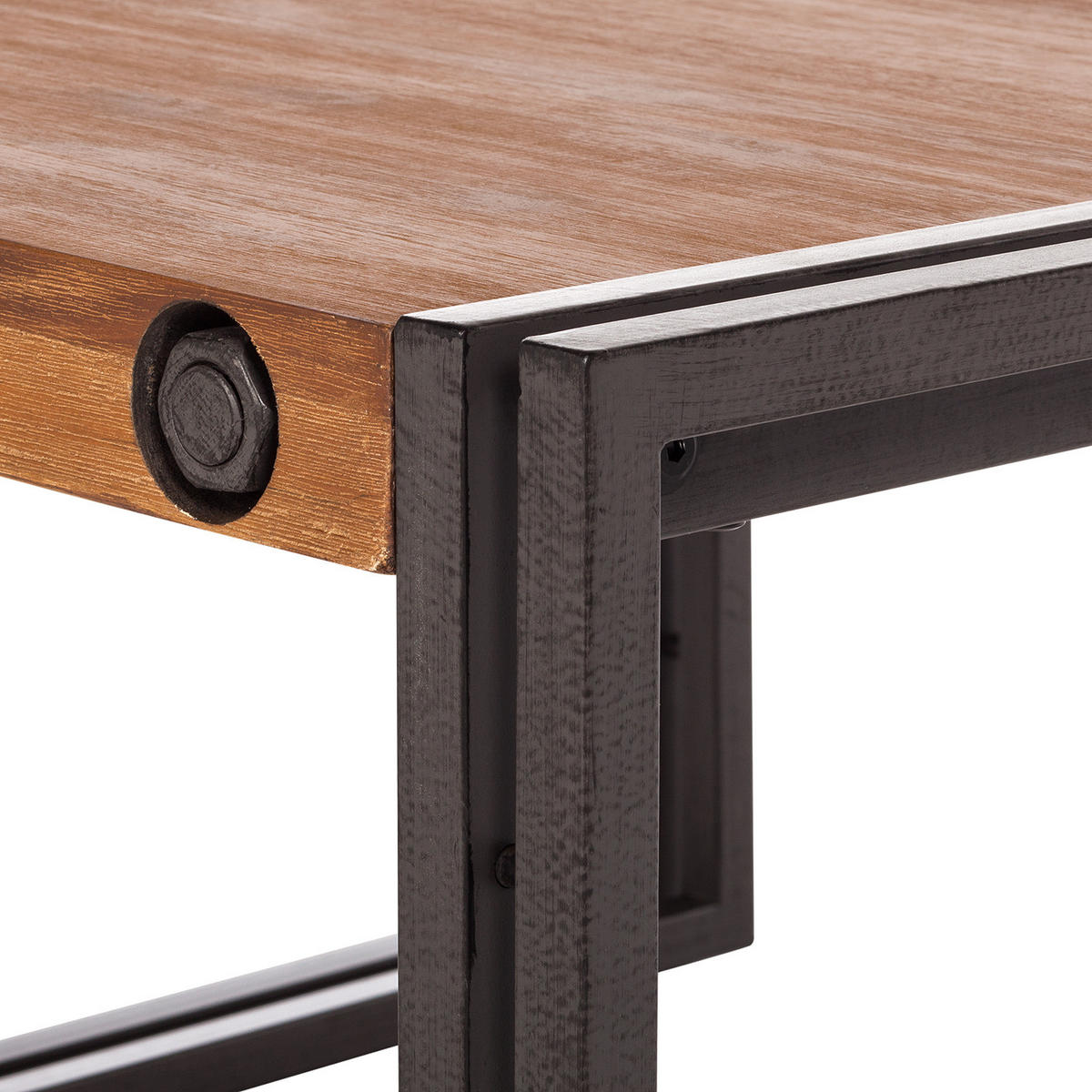 COUCHTISCH - Akazie massiv / Metall, 70 cm - Akaziefarben, Holz (70/70/40cm) - home24