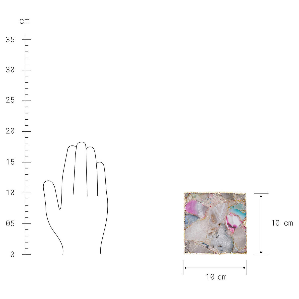 UNTERSETZER (4er Set) Crystal - Multicolor, Stein (10/10cm) - Butlers